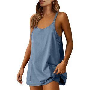 Women's Workout Mini Dress – Athletic Tennis Dress with Built-In Shorts